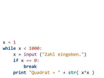 EMS Kraus - Informatik (IMP) 9 Programmcode