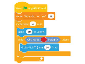 Beispiel Skript in Scratch